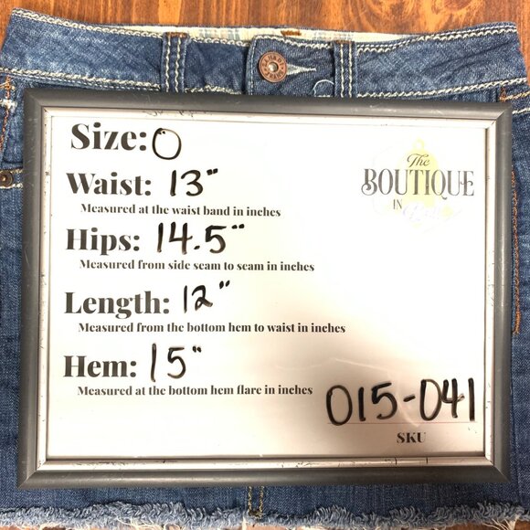 Zana Di Jeans Womens 0 Mini Denim Skirt Flap Pockets Thick Stitch Raw Hem y2k - Picture 12 of 13